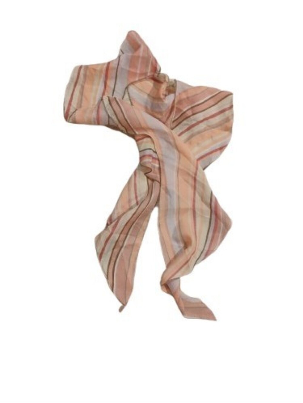 Vintage 2000s Unlabelled Striped Ruffle Neck Scarf OS